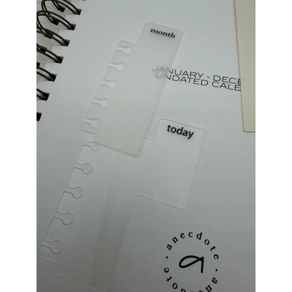 Anecdote Daily Planner Undated Calendar Start Anytime Green Spiral Lays Flat New